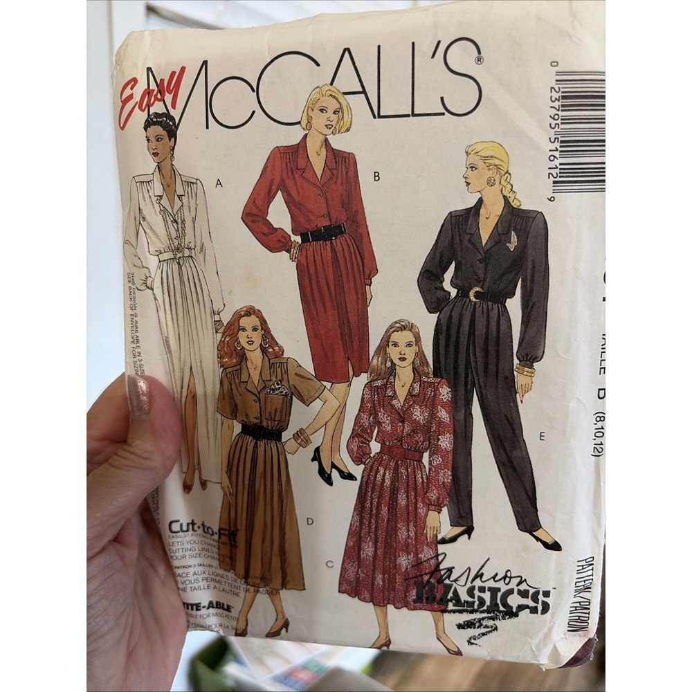 90s Belted Jumpsuit Dress Sizes 8-10-12 McCalls Sewing Pattern 5161 Uncut